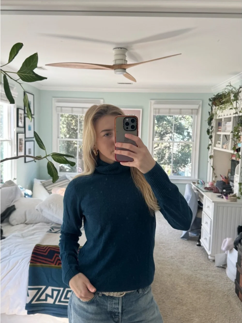 J. Crew Navy Blue Turtleneck Sweater